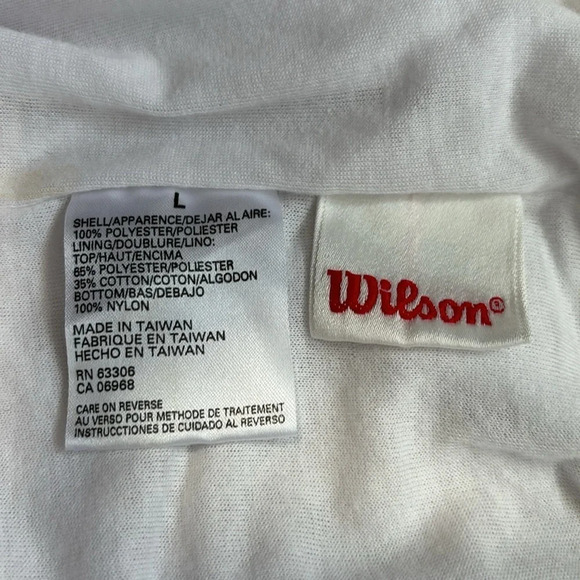 Vintage White Wilson Tracksuit Zip Up Jacket Coat Drawstring Pants - Picture 8 of 12